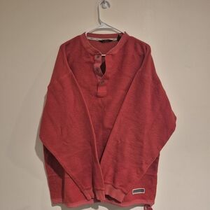 G.H. Bass & Co. Men's Red Buttoned Crewneck Sweater